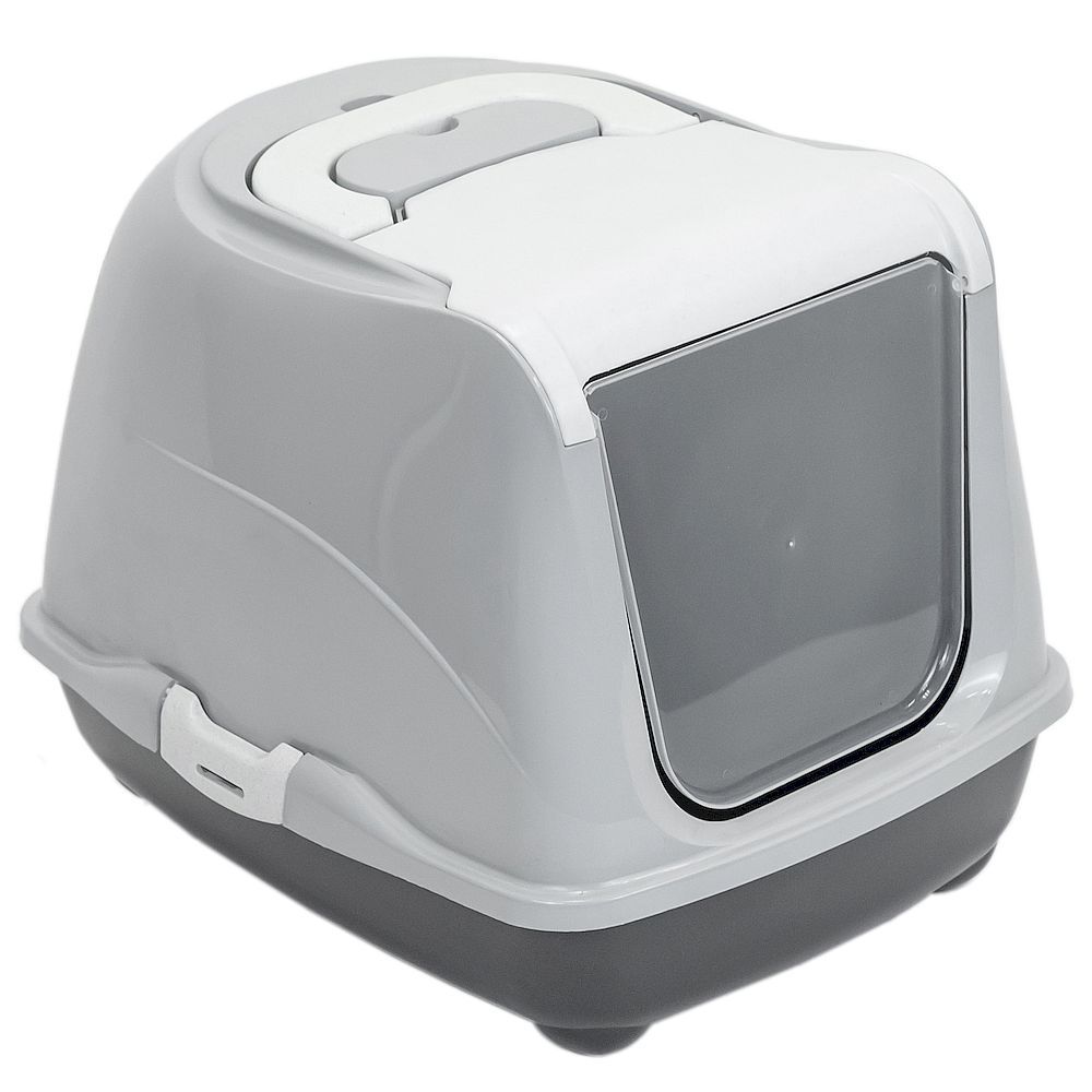 Туалет-домик для кошек ДАРЭЛЛ, закрытый с дверцей 50*38*h37см (полипропилен), серый Туалет-домик для кошек ДАРЭЛЛ, закрытый с дверцей 50*38*h37см (полипропилен), серый