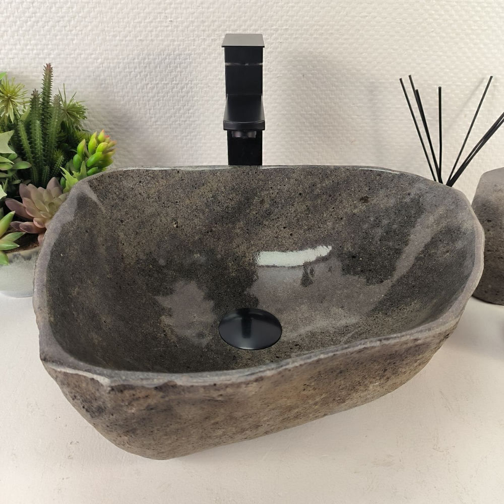 Каменная раковина из речного камня RS-05461 (42*36*15) 0861 из натурального камня