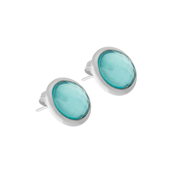 Серьги пусеты Possebon Pearl Blue Sky Agate A9997.21 B/S