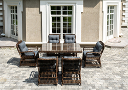 "Цесена" обеденная группа плетеная из искусственного ротанга, цвет коричневый