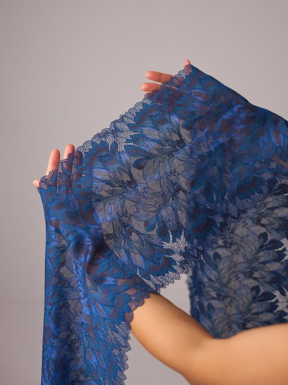 03-77 Кружево эластичное 24 см, т-синий 061