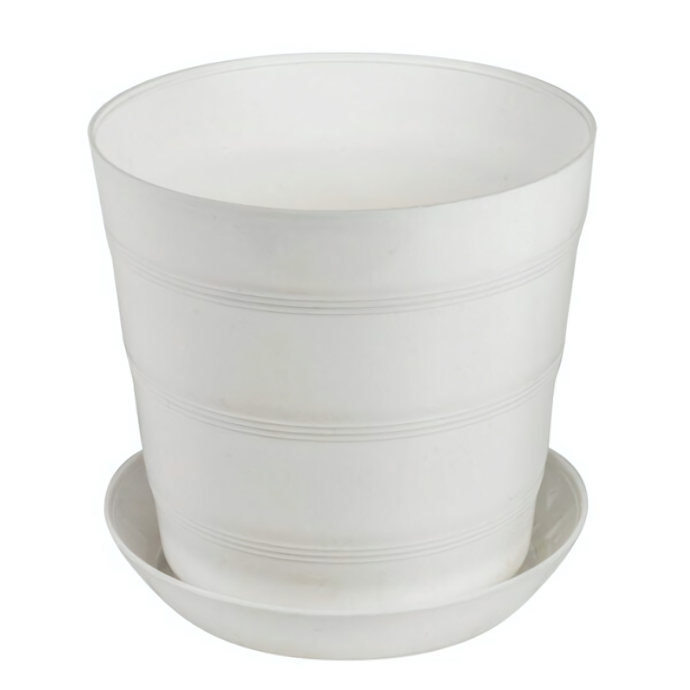 Кашпо "Классик" с поддоном 4,4 л (цвет белый)