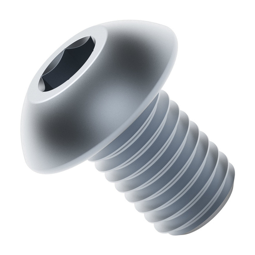 2802 Series Zinc-Plated Steel Button Head Screw (M4 x 0.7mm, 6mm Length) - 25 Pack