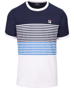 Теннисная футболка Fila BB1 - white/navy/simply blue