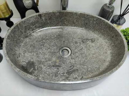 Раковина из мрамора Oval Grey Tin Lip MO-60351 52*38*14