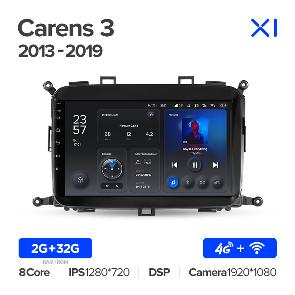 Teyes X1 9"для KIA Carens 2013-2019