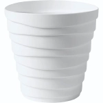 Кашпо для цветов пластиковое 1,4л d-14,5см «Бархан» Белый