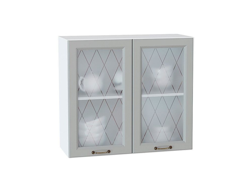 Шкаф верхний с 2-мя остекленными дверцами Ницца