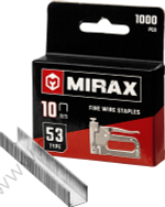 MIRAX тип 53 (A/10/JT21) 10 мм, 1000 шт, калибр 23GA, скобы для степлера (3153-10)