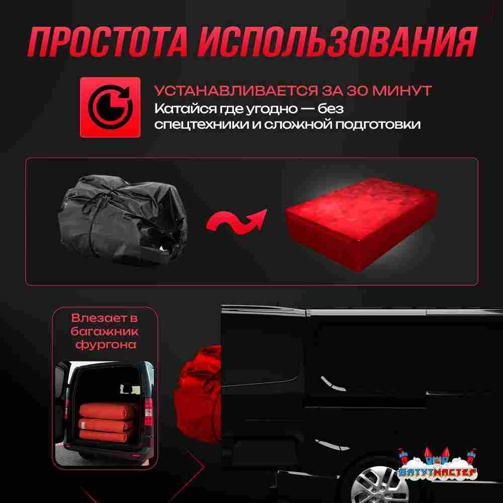 Надувная подушка «JumpAir» для гимнастики и батутных центров, 5×3×1 м