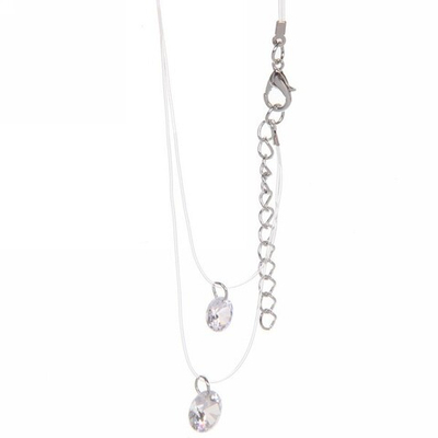 Подвеска двойная на шею на леске «Emerald - Капелька», d-0.8мм