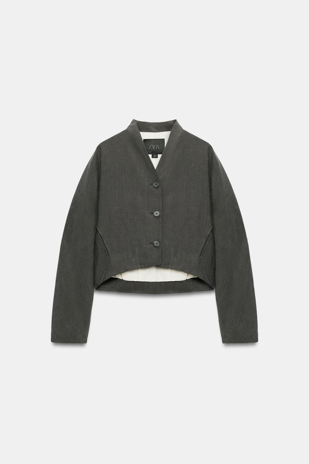 ZARA КОРОТКАЯ КУРТКА — ZW COLLECTION, АНТРАЦИТОВО-СЕРЫЙ