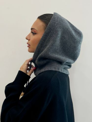 Серый капор из шерсти и кашемира