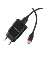 Зарядное устройство Borofone BA20A 2.1A USB + кабель Type-C Black