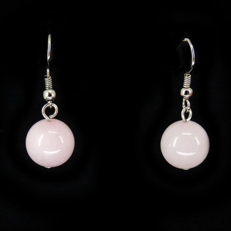 Серьги "Эсса 12" розовый кварц