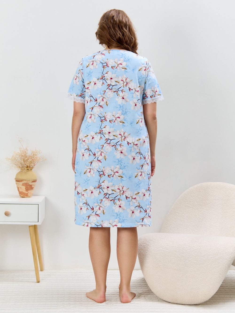 Ночная сорочка Узор-1 Виотекс ГОЛУБОЙ