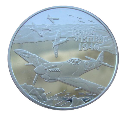 Олдерни 5 фунтов 2010 Битва за Британию 1940 Самолеты Авиация Вторая мировая война СЕРЕБРО
