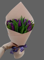 17 тюльпанов в упаковке из фоамирана (выбор цвета)