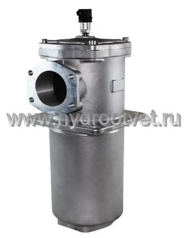 WKRFBN/HC950DO10D1.X/-L24 AL - Сливной фильтр гидравлический одинарный модели RF с алюминиевым корпусом тонкость фильтрации 10 мкм, типоразмер 950, вид присоединения: фланец SAE 3"1/2 (DN90), материал корпуса - алюминий, рабочее давление до 25 бар, визуально-электрический (лампа с напряжением 24В) индикатор загрязнения