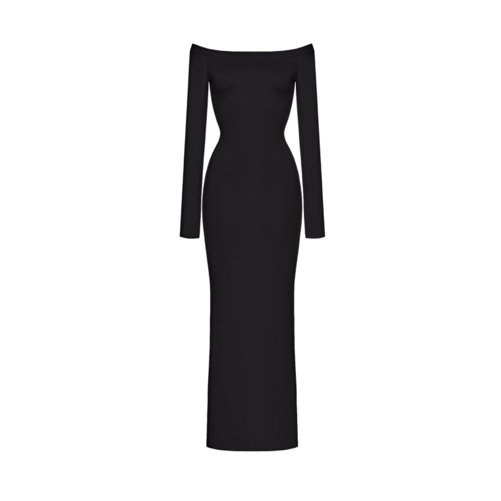 Платье миди с глубоким вырезом из Джерси