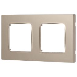 Рамка для розеток и выключателей ЭРА Серия 12 12-5202-04 на 2 поста, Классик, шампань