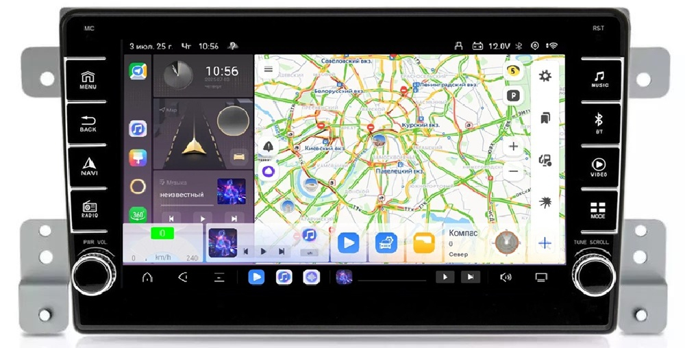 Магнитола для Suzuki Grand Vitara 2005-2016 - Carmedia OL-9624 (кнопки и крутилки) Android 13, TS20, 6+128Гб, CarPlay, 4G SIM-слот