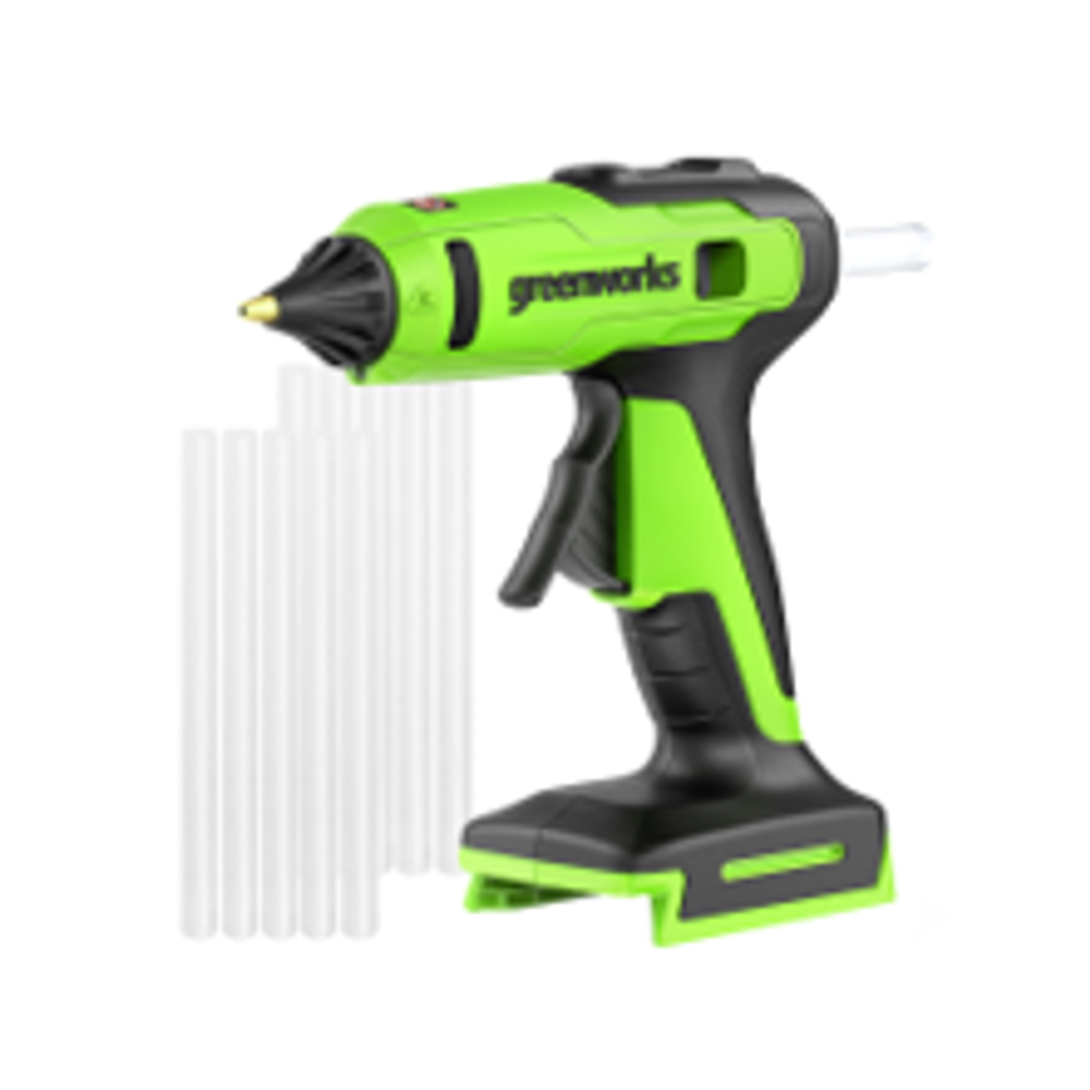 Пистолет клеевой Greenworks G24GLG, 24V, 150°С, 90 сек, 11 мм, без АКБ и ЗУ (3502207)