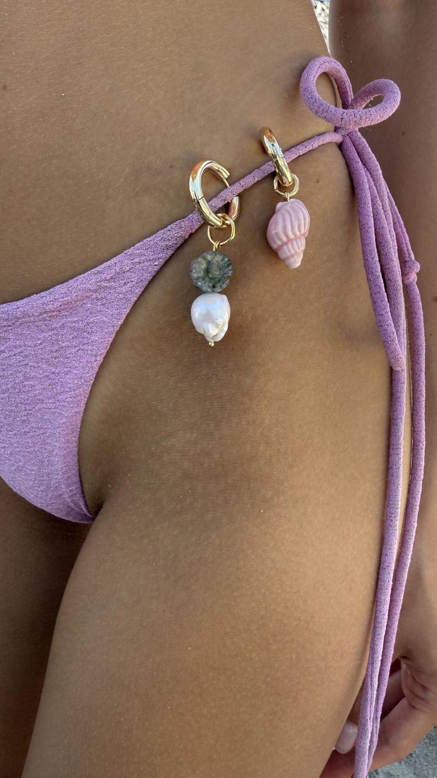 Серьга/подвеска на купальник Ceramic Shell - Pink