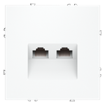 Розетка компьютерная встраиваемая VOLTUM S70 двойная RJ45+RJ45 кат.6, (белый матовый)