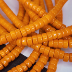 Бусины шайбы, рондель, оранжевый, лэмпворк, стекло, р-р 6мм, цена за набор 10 шт