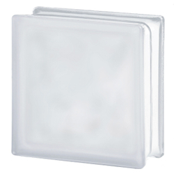 Купить Стеклоблок полуматовый Бесцветный  Волна (матовый с одной стороны) Vitrablok  19x19x8