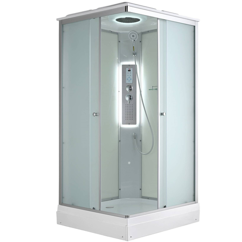 Душевая кабина AvaCan (АваКан) CK2090LED с низким поддоном, с ГМ, с электрикой и LED освещением, 90х90х215