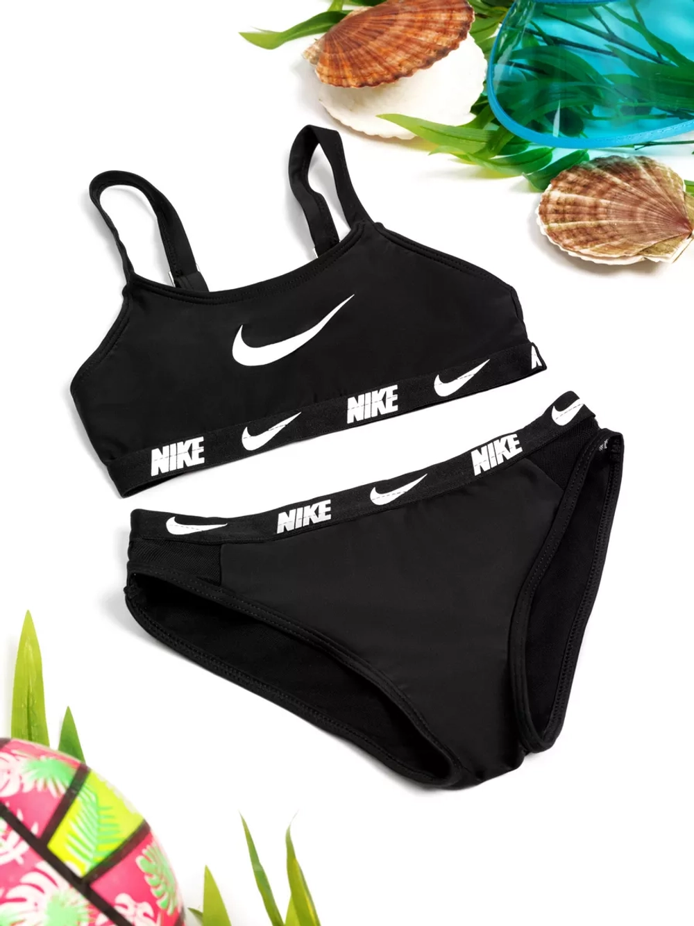 купальник раздельный спортивный топ и плаки для плавания