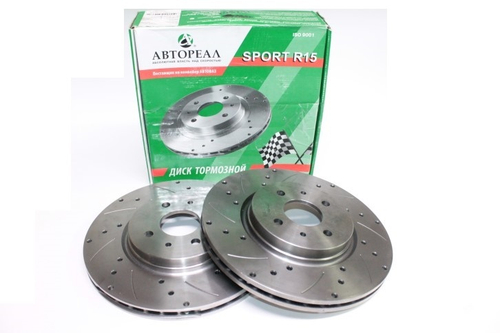 Диск тормозной /21905 Гранта Спорт, 1118 Калина Спорт/ перед. вентилир. R15 перфор. (2 шт) (АВТОРЕАЛ)