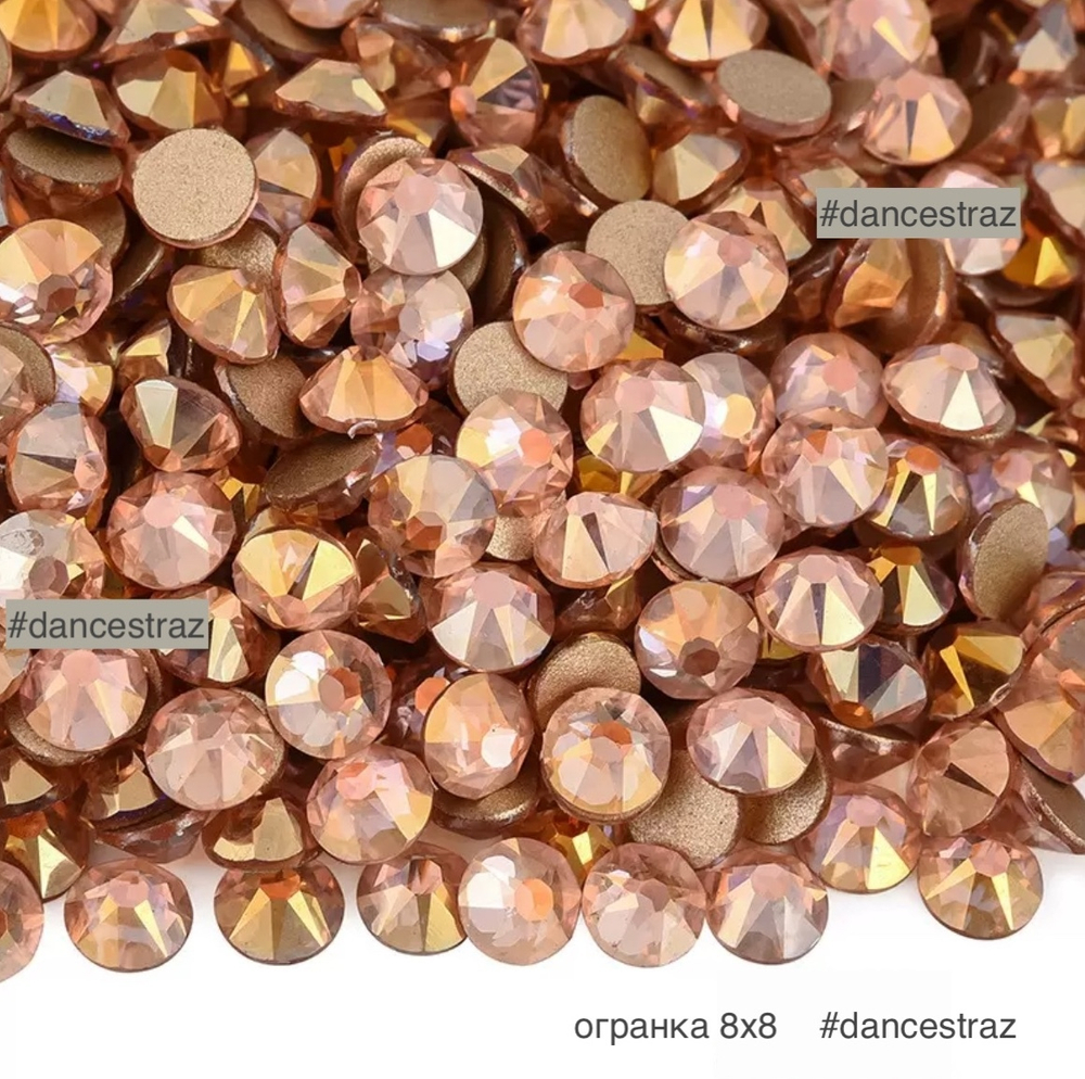 Стразы клеевые, Champagne AB 8*8, P62, SS20, 1440, (F2)