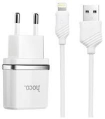 СЗУ с кабелем lightning 1USB 1.0A Hoco C11 white