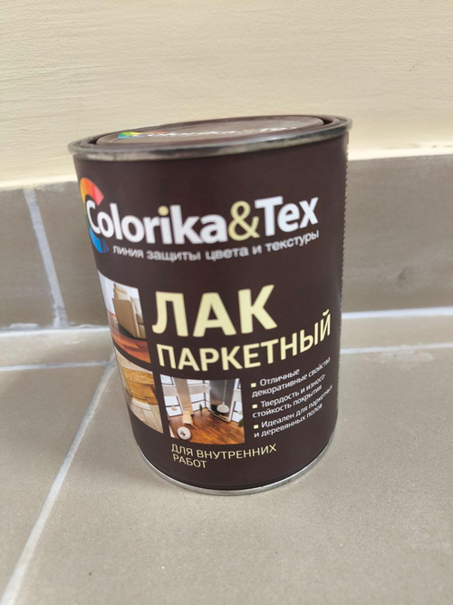 Лак паркетный глянец 0,8л "COLORIKA&TEX"
