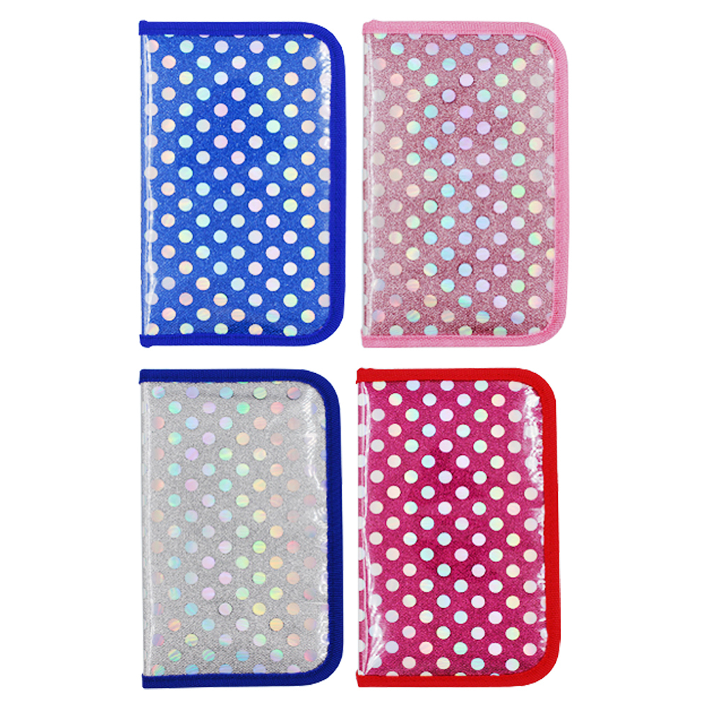 Пенал-косметичка Basir без наполнения, 20*12 см, серия "Горох", двухсекционный