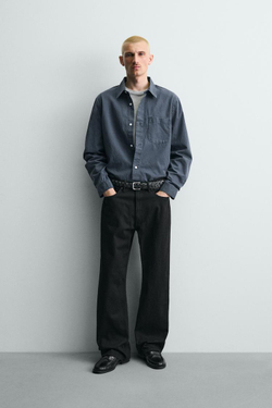 ZARA ДЖИНСЫ СВОБОДНОГО КРОЯ, ЧЕРНЫЙ