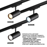 359584 PORT NT25 000 черный Светильник трехфазный трековый светодиод. с переключ. цв. темпер. и мощности IP20 LED 30-35-40W 220-240V 3000К\4000К\5700К NAIL
