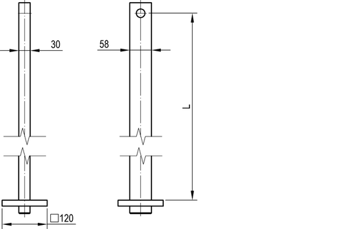 Штанга одинарная для грузов замкнутого сечения