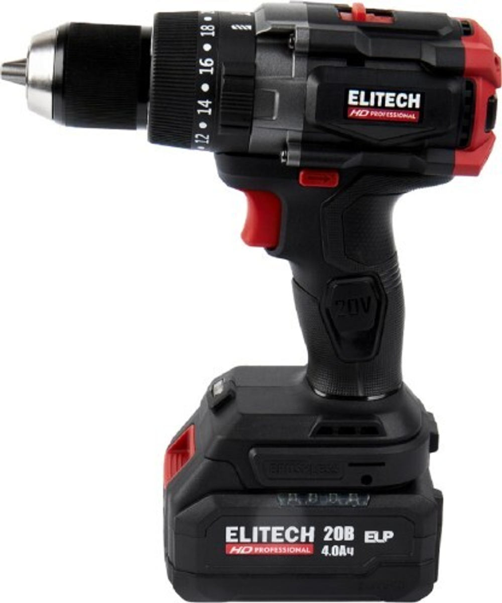 Дрель-шуруповерт аккумуляторная ELITECH CD 20BL2 (E2201.042.02) HD 205728