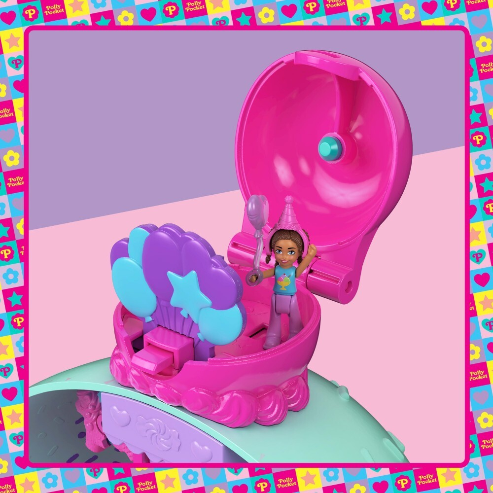 Polly Pocket - Игровой домик "Десерт мороженого" + 2 куклы + 25 аксессуаров JFT91