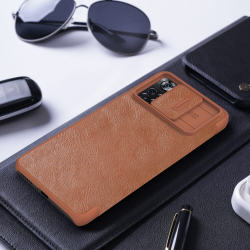 Кожаный чехол-книжка Nillkin Leather Qin Pro c защитой камеры для Poco X4 Pro 5G