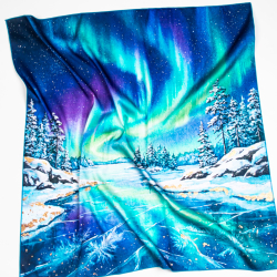 Шейный платок «Северное сияние», 70×70 см