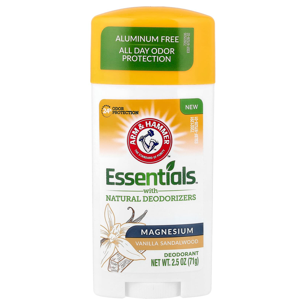 Arm & Hammer, Essentials™, дезодорант с натуральными дезодорирующими компонентами, магний, ваниль и сандаловое дерево, 71 г (2,5 унции)