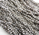 ББЛ001НН3 Хрустальные бусины "биконус", цвет: серебро металлик, размер 3 мм, кол-во: 95-100 шт.