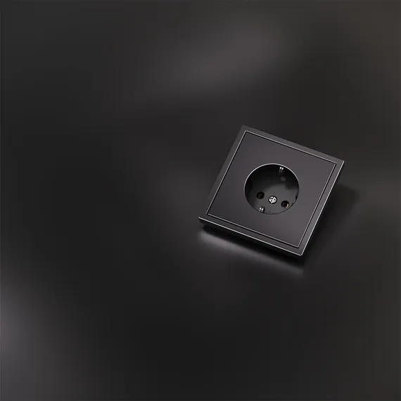 Накладка для розетки с заземлением, S70 Metal (антрацит) vlsm000612