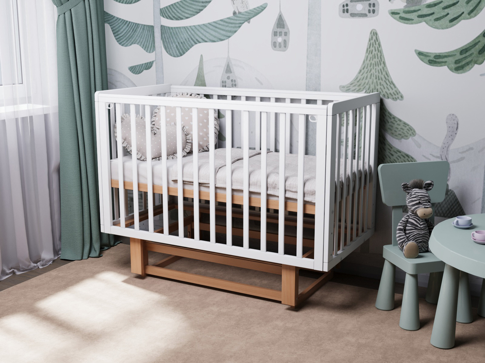 Кровать Incanto Papi продольный маятник цвет белый/бук