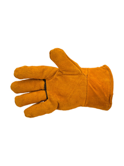 Спилковые краги Gigant утепленные искусственным мехом, желтые GHG-10